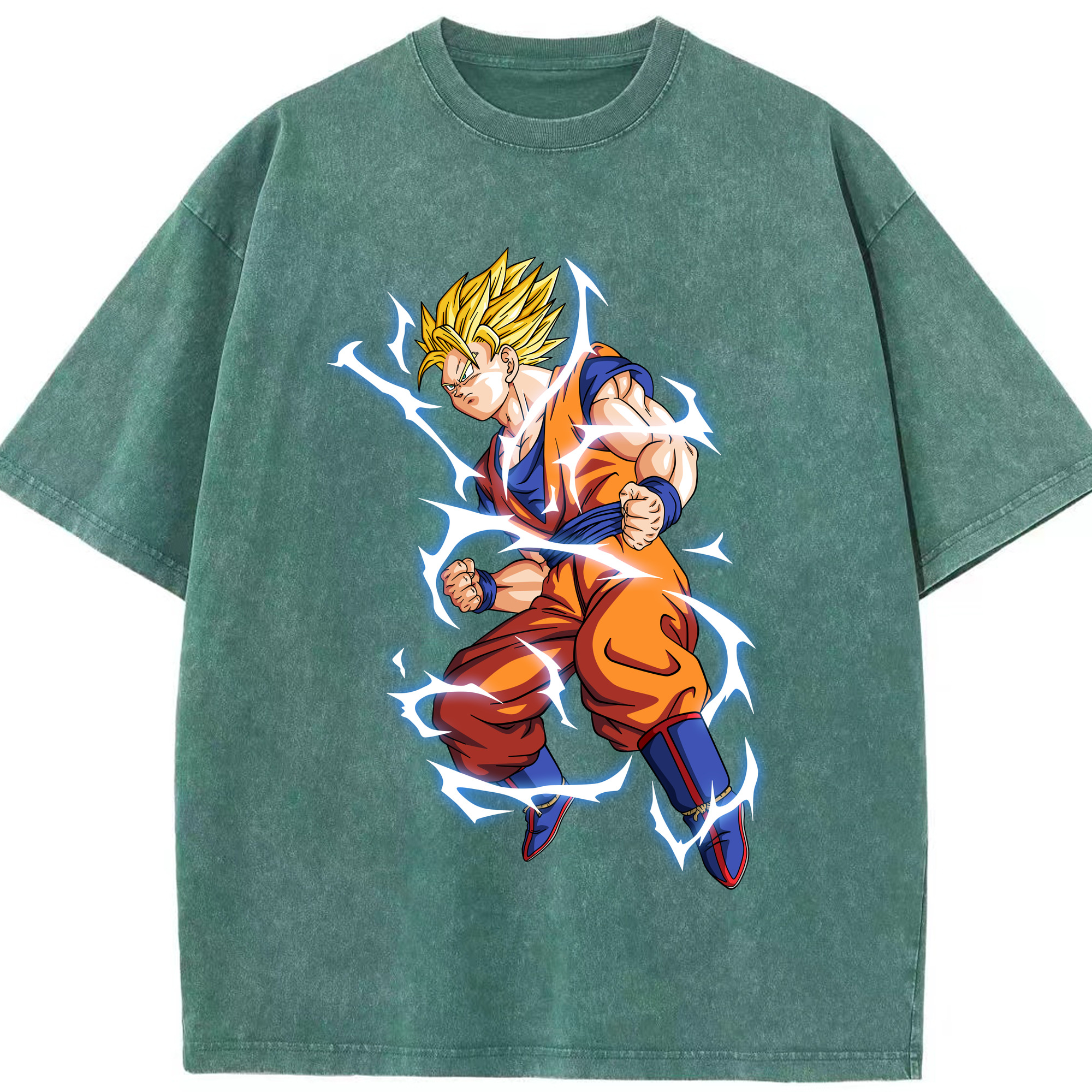 （画像用） ドラゴンボール 孫悟空（そん ごくう）Son Goku カカロット DRAGON BALL Kakarotto 綿100% ヴィンテージ風 半袖Tシャツ（フロントプリント）